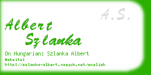 albert szlanka business card